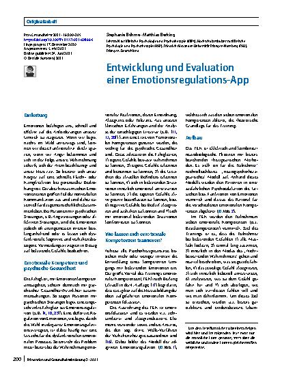 Vorschauseite 1: Entwicklung und Evaluation einer Emotionsregulations-App