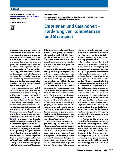 Vorschauseite 1: Emotionen und Gesundheit – Förderung von Kompetenzen und Strategien