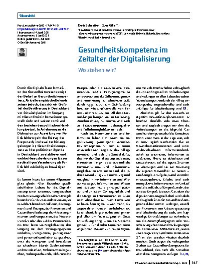 Vorschauseite 1: Gesundheitskompetenz im Zeitalter der Digitalisierung