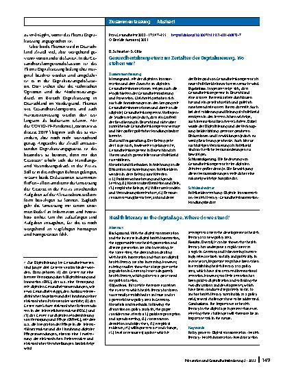 Vorschauseite 3: Gesundheitskompetenz im Zeitalter der Digitalisierung