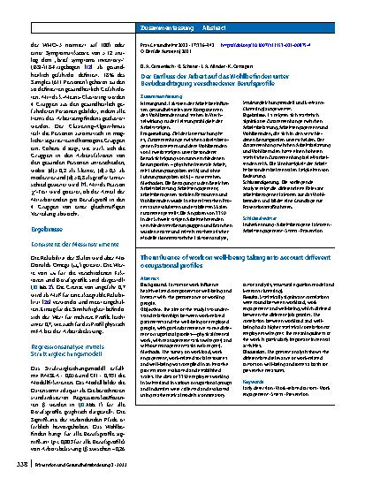 Vorschauseite 3: Der Einfluss der Arbeit auf das Wohlbefinden unter Berücksichtigung verschiedener Berufsprofile