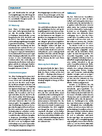 Vorschauseite 6: Klimawandel und Gesundheit – klimabedingte Gesundheitsrisiken im deutschen Sport