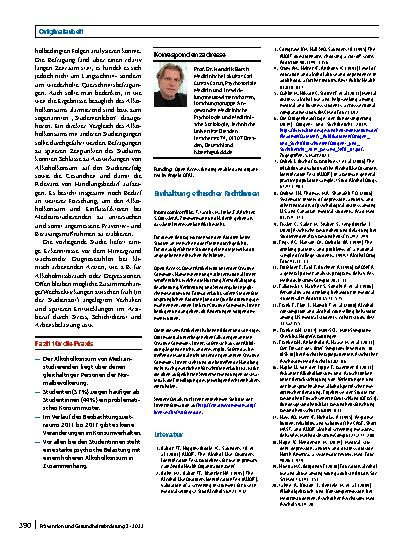 Vorschauseite 6: Alkoholkonsum bei Medizinstudierenden. Eine Analyse über 7 Jahre (2011 bis 2017)