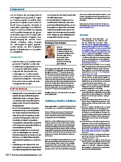 Vorschauseite 6: Selbsthilfe und Gesundheitskompetenz während der Corona-Pandemie: Ergebnisse der qualitativen GeMSeHeCo-Studie