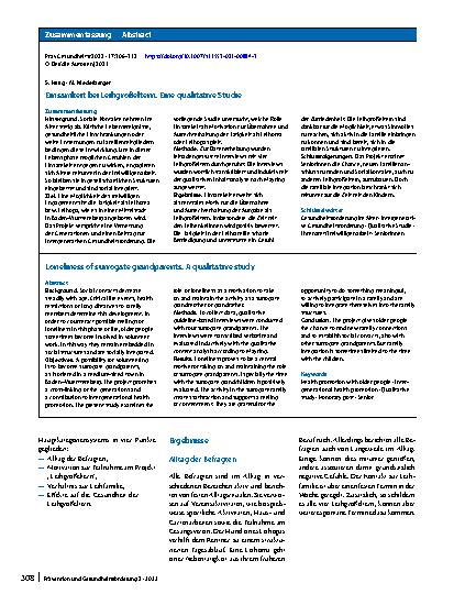 Vorschauseite 3: Einsamkeit bei Leihgroßeltern