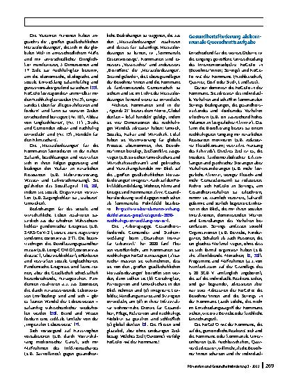 Vorschauseite 4: Die „gesunde Kommune“ im Lichte „großer Wenden“ – ein sozialökologisch fundiertes Ziel kommunaler Gesundheitsförderung (KoGeFö)