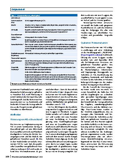 Vorschauseite 2: Förderung der psychischen Gesundheit von geflüchteten Menschen