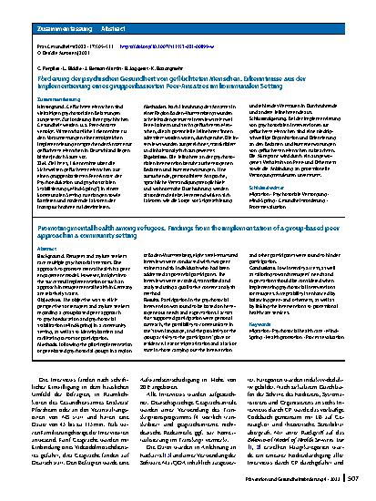 Vorschauseite 3: Förderung der psychischen Gesundheit von geflüchteten Menschen