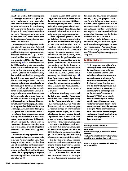 Vorschauseite 6: Allokation knapper medizinischer Ressourcen auf COVID-19-PatientInnen. Ergebnisse einer Vignettenstudie
