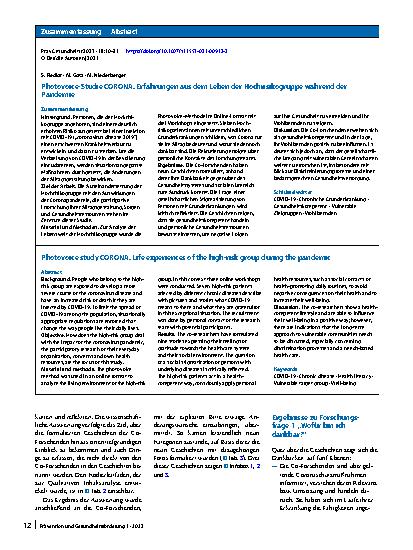 Vorschauseite 3: Photovoice-Studie CORONA