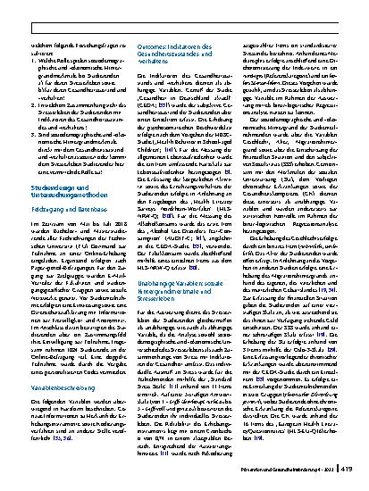 Vorschauseite 4: Unterschiede im Stresserleben von Studierenden und Zusammenhänge mit der Gesundheit. Ergebnisse einer Pfadanalyse