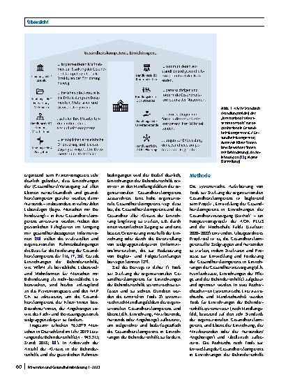 Vorschauseite 2: Tools zur Stärkung der organisationalen Gesundheitskompetenz in Einrichtungen für Menschen mit Behinderung: eine systematische Übersicht