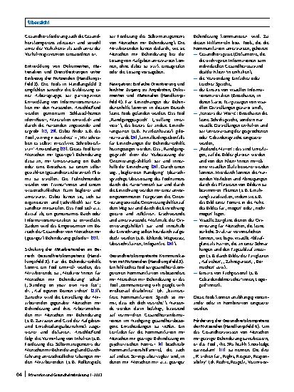 Vorschauseite 6: Tools zur Stärkung der organisationalen Gesundheitskompetenz in Einrichtungen für Menschen mit Behinderung: eine systematische Übersicht