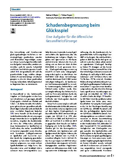 Vorschauseite 1: Schadensbegrenzung beim Glücksspiel
