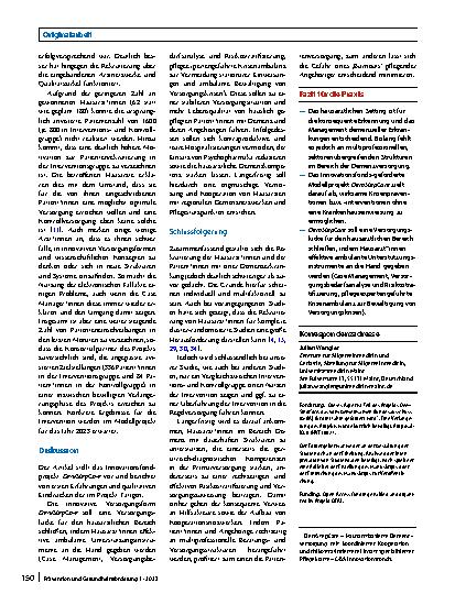 Vorschauseite 6: Prävention von demenzbedingten Versorgungskrisen im hausarztbasierten Setting – das Projekt DemStepCare als innovative Versorgungsform