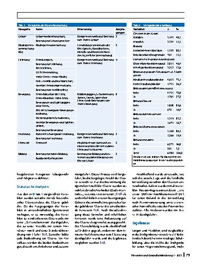 Vorschauseite 2: Soziale Lage, Muster in der Präventionsnutzung und kindliche Entwicklung – eine Clusteranalyse im Rahmen der Schuleingangsuntersuchung
