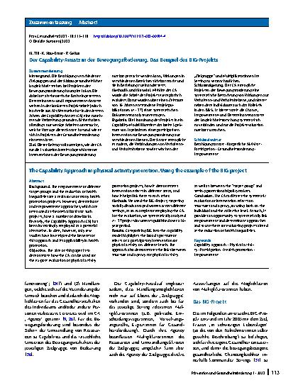 Vorschauseite 3: Der Capability-Ansatz in der Bewegungsförderung