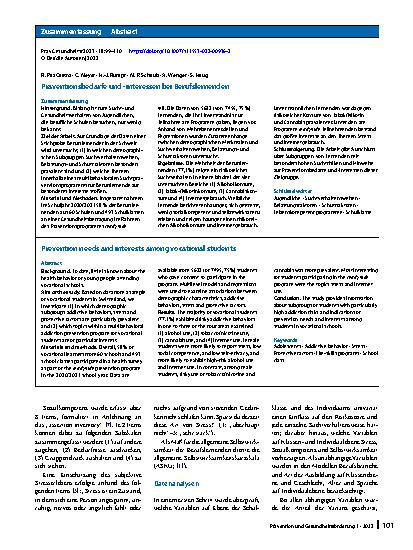 Vorschauseite 3: Präventionsbedarfe und -interessen bei Berufslernenden