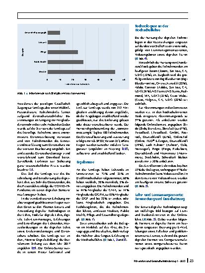 Vorschauseite 2: Digitale Hochschullehre im ersten COVID-19-Semester. Ergebnisse einer Befragung von Lehrenden in Public Health, Medizin und Pflege