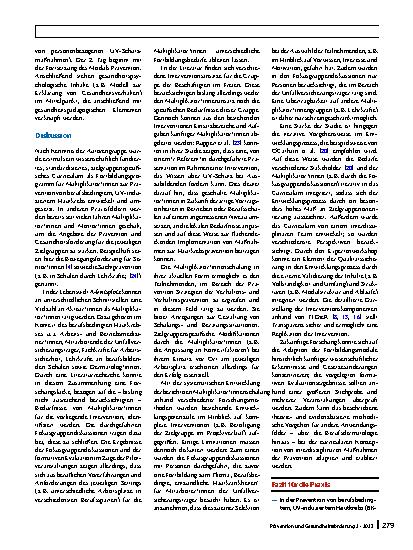 Vorschauseite 6: Prävention von berufsbedingtem Hautkrebs bei Beschäftigten im Freien: Entwicklung eines Curriculums zur Fortbildung von Multiplikator*innen