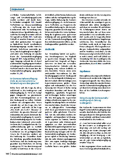 Vorschauseite 2: Gesund durch Gemeinschaft – Gemeinschaftsverpflegung im Kindergarten und ihre mehrdimensionalen Effekte auf die Gesundheit von Kindern