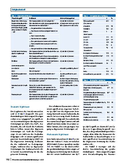 Vorschauseite 4: Pandemiebedingte Belastungserfahrungen, Ressourcen und depressive Stimmungen von Studierenden am Ende des Online-Wintersemesters 2020/21