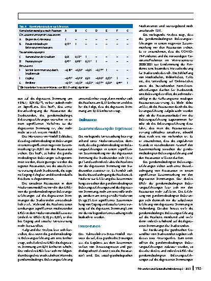Vorschauseite 5: Pandemiebedingte Belastungserfahrungen, Ressourcen und depressive Stimmungen von Studierenden am Ende des Online-Wintersemesters 2020/21