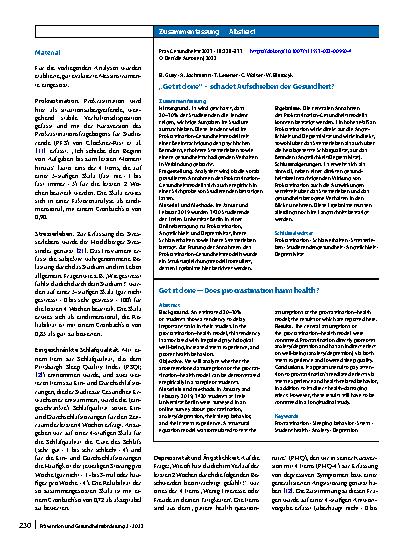 Vorschauseite 3: „Get it done“ – schadet Aufschieben der Gesundheit?