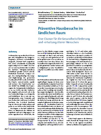 Vorschauseite 1: Präventive Hausbesuche im ländlichen Raum