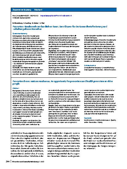 Vorschauseite 3: Präventive Hausbesuche im ländlichen Raum