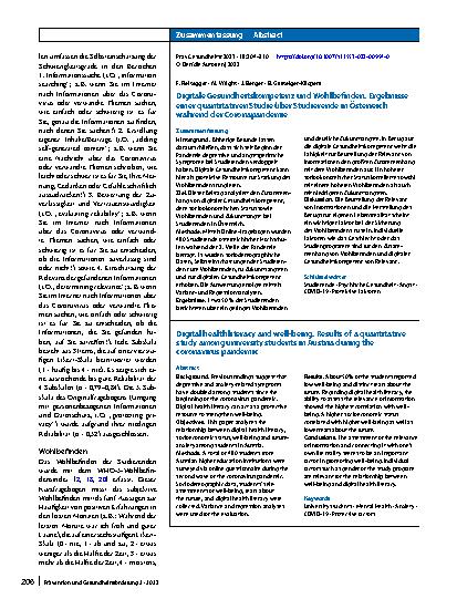 Vorschauseite 3: Digitale Gesundheitskompetenz und Wohlbefinden