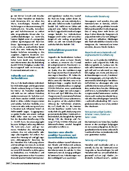 Vorschauseite 4: Widerstände gegen Präventionsmaßnahmen während der COVID-19-Pandemie: Ursachen und Strategien für ihre Minimierung