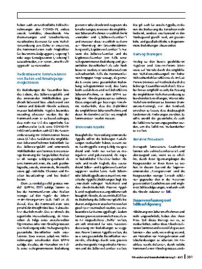 Vorschauseite 5: Widerstände gegen Präventionsmaßnahmen während der COVID-19-Pandemie: Ursachen und Strategien für ihre Minimierung