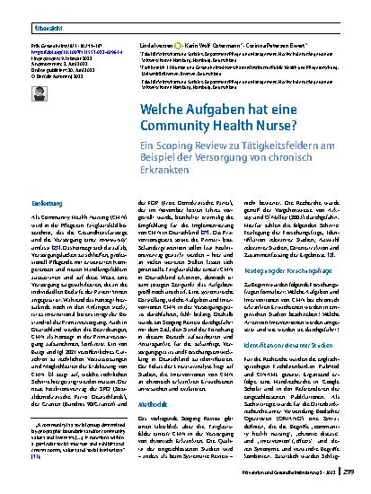 Vorschauseite 1: Welche Aufgaben hat eine Community Health Nurse?