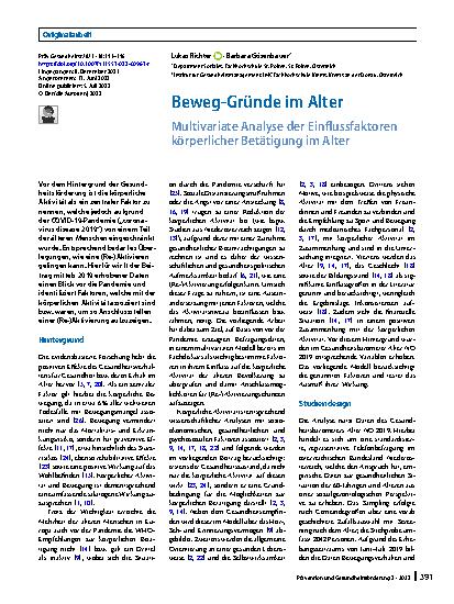 Vorschauseite 1: Beweg-Gründe im Alter