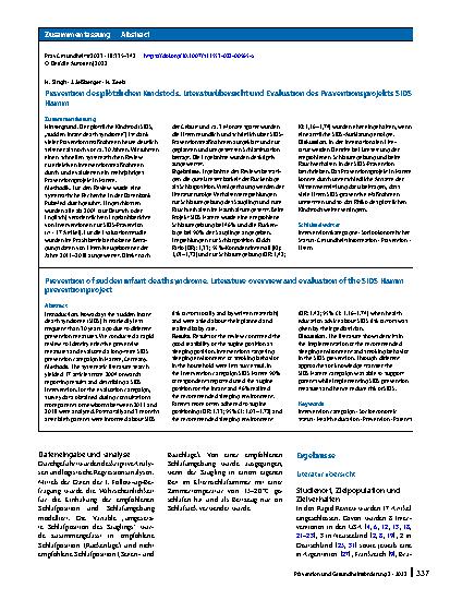 Vorschauseite 3: Prävention des plötzlichen Kindstods