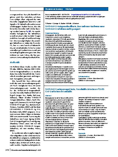 Vorschauseite 3: SARS-CoV-2-Antigenschnelltests