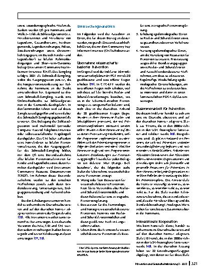 Vorschauseite 6: Evaluation des wissenschaftsbasierten kommunalen Präventionssystems Communities That Care: Studiendesign und Baseline-Äquivalenz intermediärer Outcomes