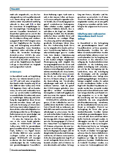 Vorschauseite 2: FAIRifizierung von Real World Data für die Gesundheitsforschung
