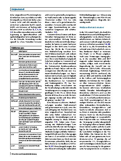 Vorschauseite 2: POLAR – „POLypharmazie, Arzneimittelwechselwirkungen und Risiken“ – wie können Daten aus der stationären Krankenversorgung zur Beurteilung beitragen?