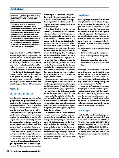 Vorschauseite 2: Querschnittstudie zum Versorgungsstand von Familien nach Suizid und Suizidversuch eines Elternteils in Bayern