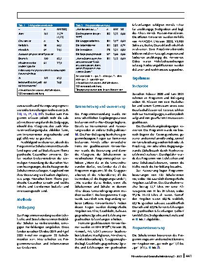 Vorschauseite 2: Unterrichtsprogramm zur Förderung von Mental Health Literacy