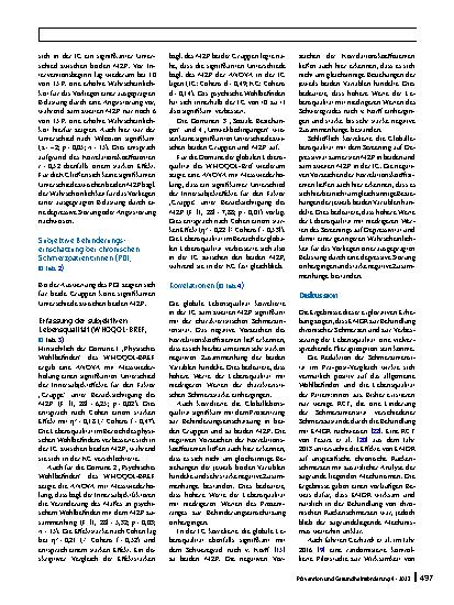 Vorschauseite 6: Schmerztherapie mit „eye movement desensitization and reprocessing“ (EMDR): eine Pilotstudie zur Verbesserung der Lebensqualität