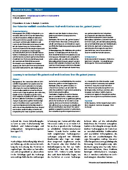 Vorschauseite 3: Den Patienten wirklich verstehen lernen: Real-world-Evidenz aus der „patient journey“