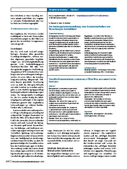 Vorschauseite 3: Die Kindergartenuntersuchung: eine Bestandsaufnahme zur Umsetzung in Deutschland