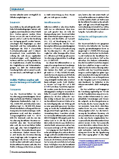 Vorschauseite 6: Datenschutzgerechte Wege zur Nutzung von Real World Data