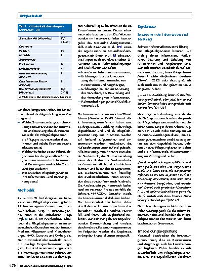 Vorschauseite 2: Förderung organisationaler Gesundheitskompetenz aus Sicht von Pflegefachpersonen. Ergebnisse einer qualitativen Studie