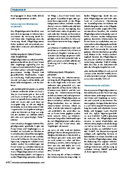 Vorschauseite 4: Förderung organisationaler Gesundheitskompetenz aus Sicht von Pflegefachpersonen. Ergebnisse einer qualitativen Studie