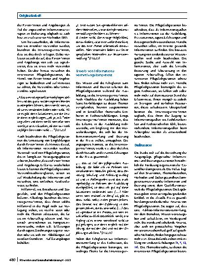 Vorschauseite 6: Förderung organisationaler Gesundheitskompetenz aus Sicht von Pflegefachpersonen. Ergebnisse einer qualitativen Studie