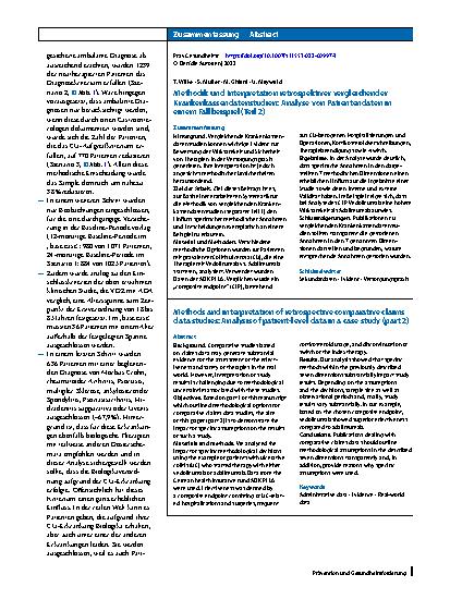 Vorschauseite 3: Methodik und Interpretation retrospektiver vergleichender Krankenkassendatenstudien: Analyse von Patientendaten in einem Fallbeispiel (Teil 2)